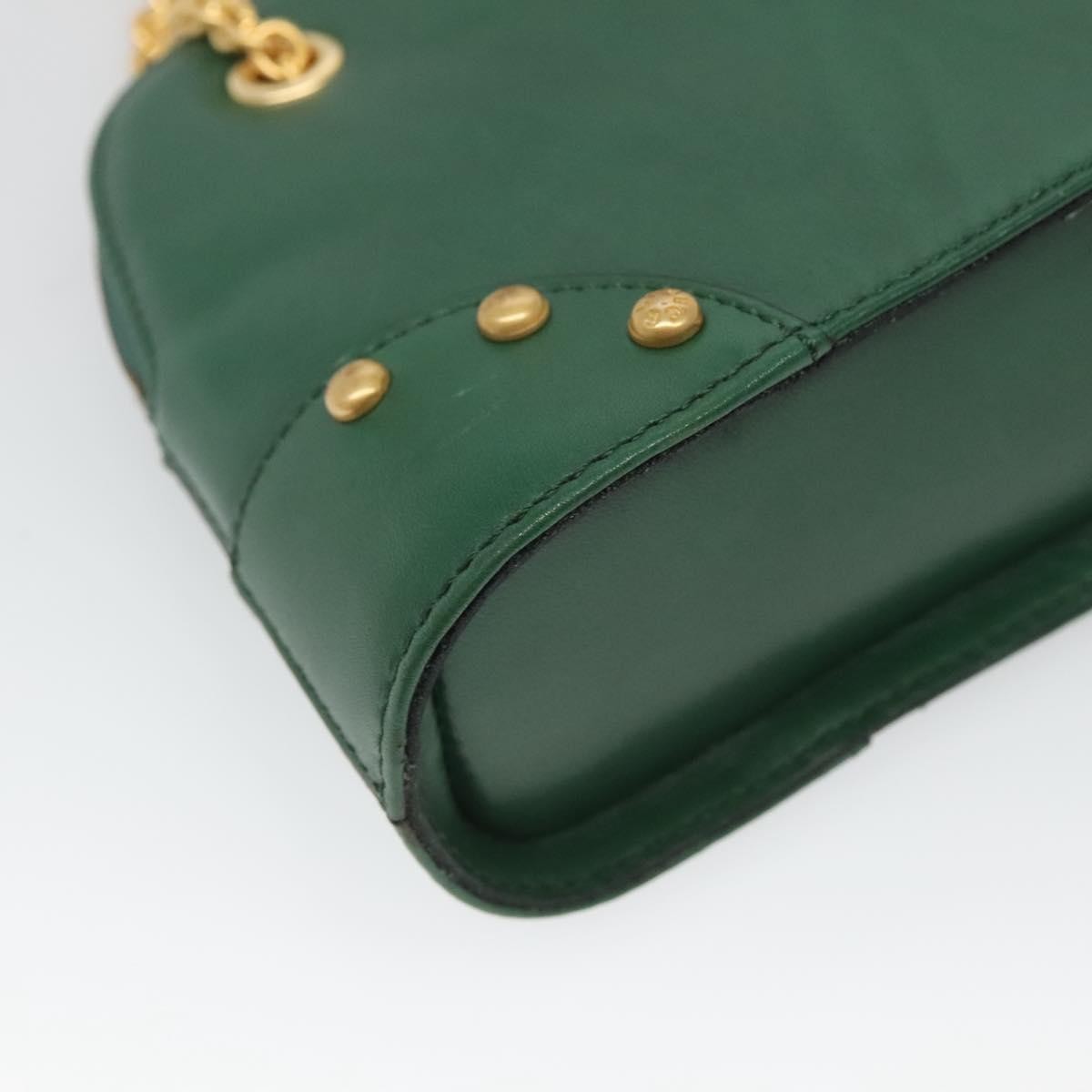 Celine Chain Vertical Quilted Lambskin Green Leather Shoulder Bag Bag (Pre-Owned)