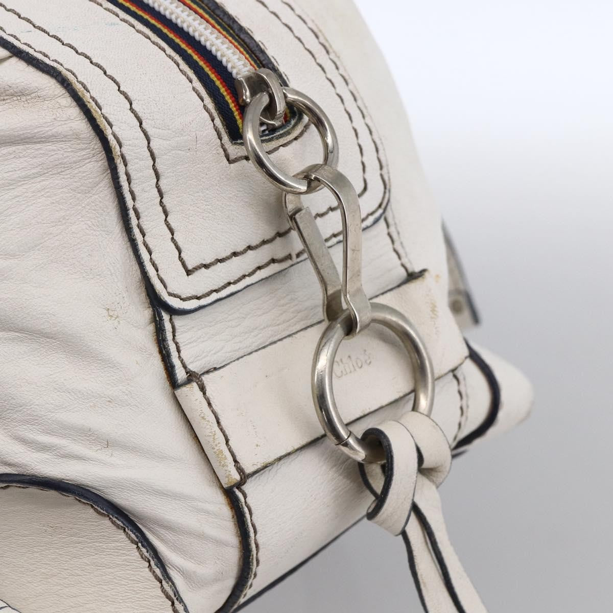 Chloe Handbag Leather White Leather Handbag (Pre-Owned)