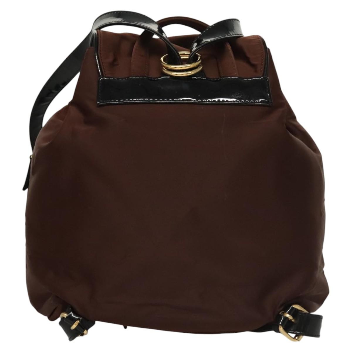 Balenciaga Vintage Nylon Brown Nylon Backpack Bag (Pre-Owned)