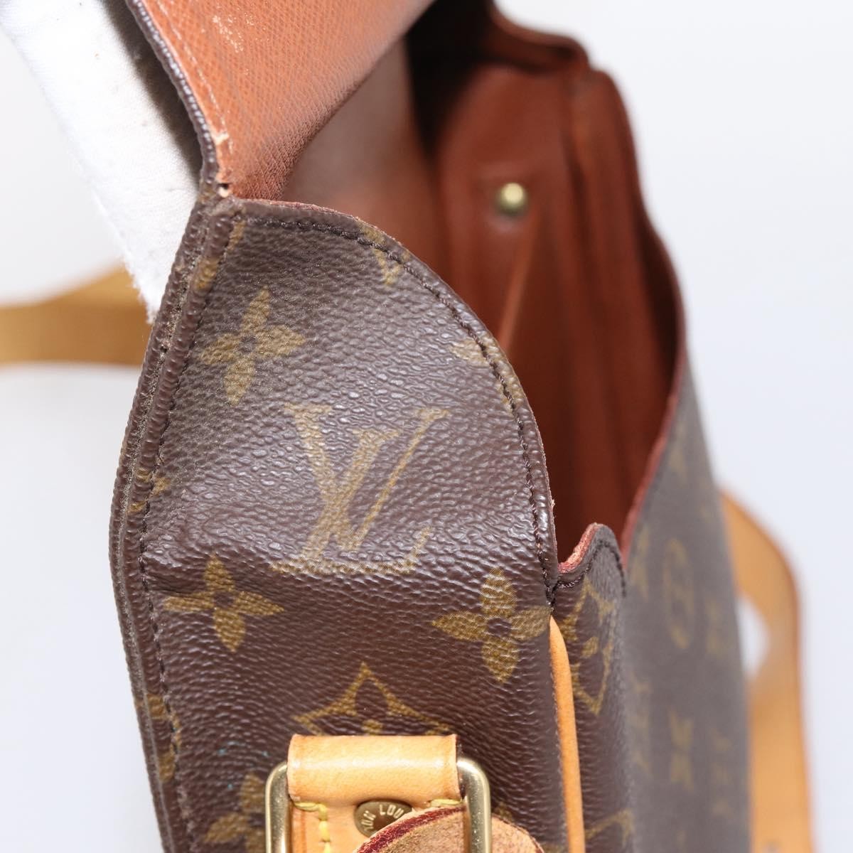 Louis Vuitton Cartouchiere Monogram Brown Canvas Shoulder Bag Bag (Pre-Owned)