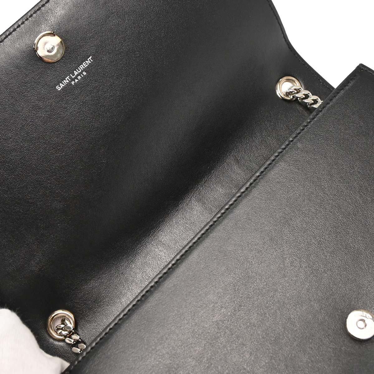 Saint Laurent Kate Leather Black Leather Shoulder Bag Bag (Pre-Owned)