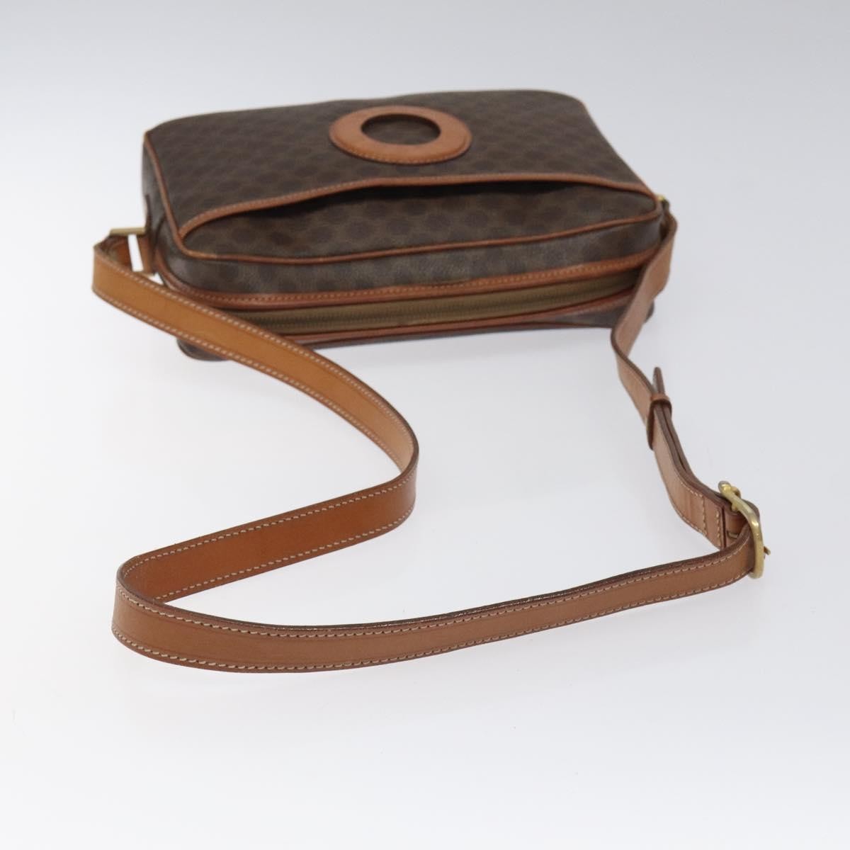 Celine Vintage Macadam Canvas And Leather Brown Canvas Shoulder Bag Bag (Pre-Owned)
