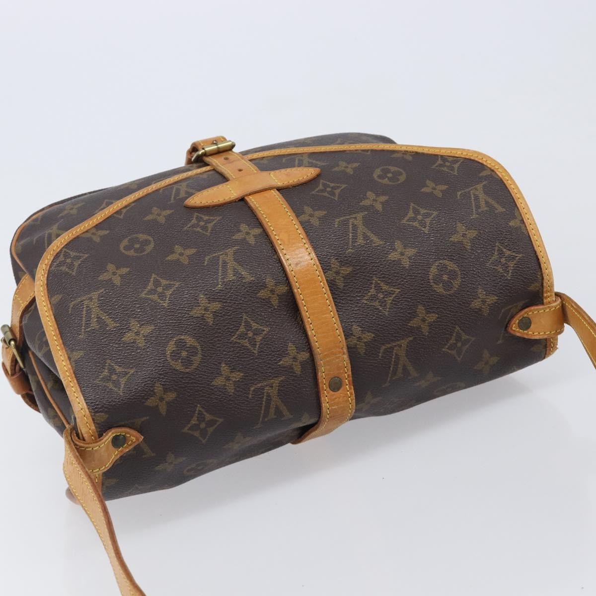 Louis Vuitton Saumur Monogram Canvas Brown Canvas Shoulder Bag Bag (Pre-Owned)