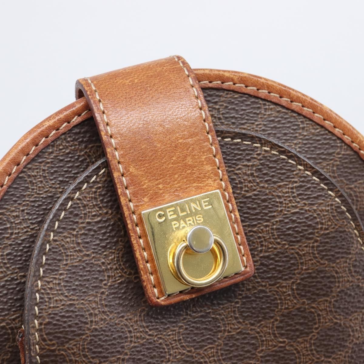 Celine Macadam Shoulder Canvas Brown Canvas Crossbody Bag Bag (Pre-Owned)