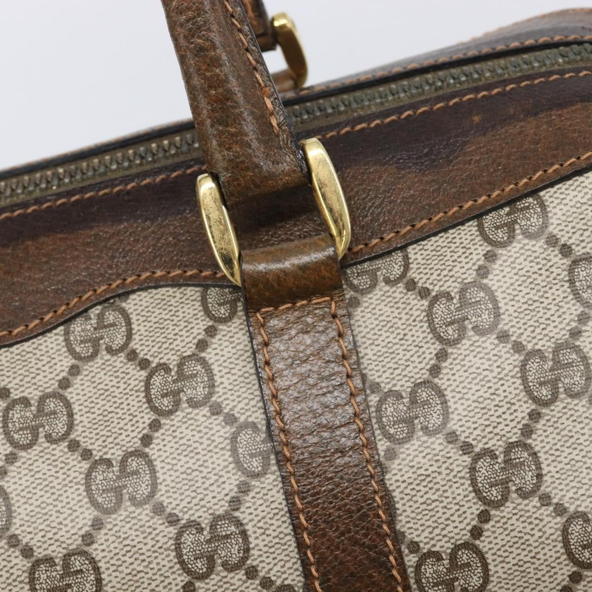 Gucci Gg Supreme Gg Canvas Beige Pvc Handbag (Pre-Owned)