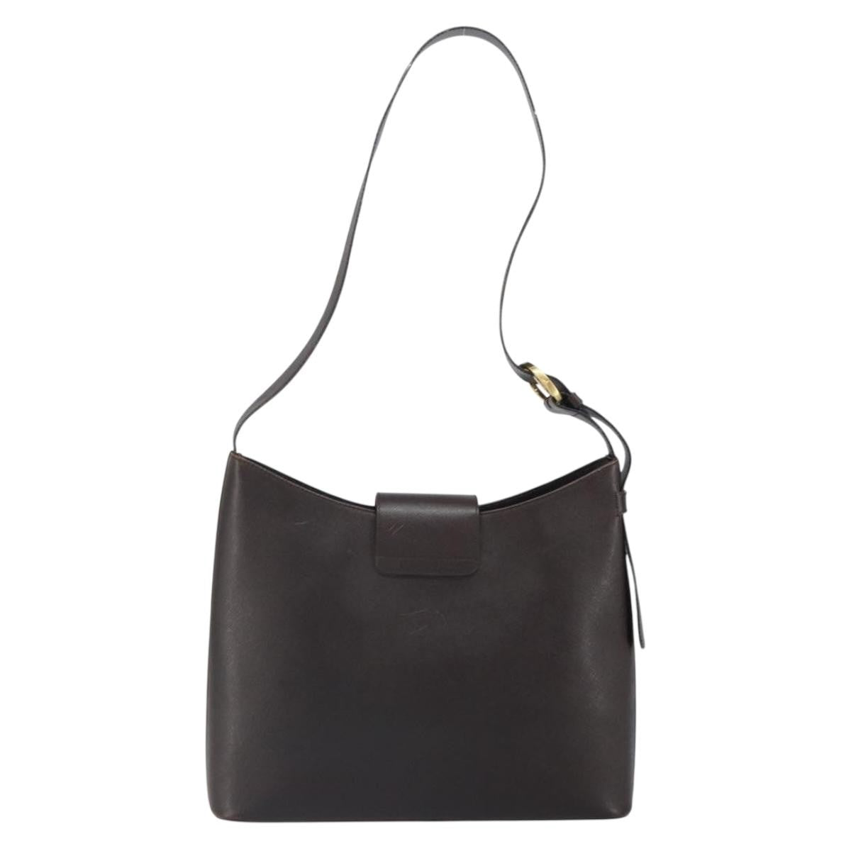 Salvatore Ferragamo Shoulder Bag Leather Brown Leather Shoulder Bag Bag (Pre-Owned)