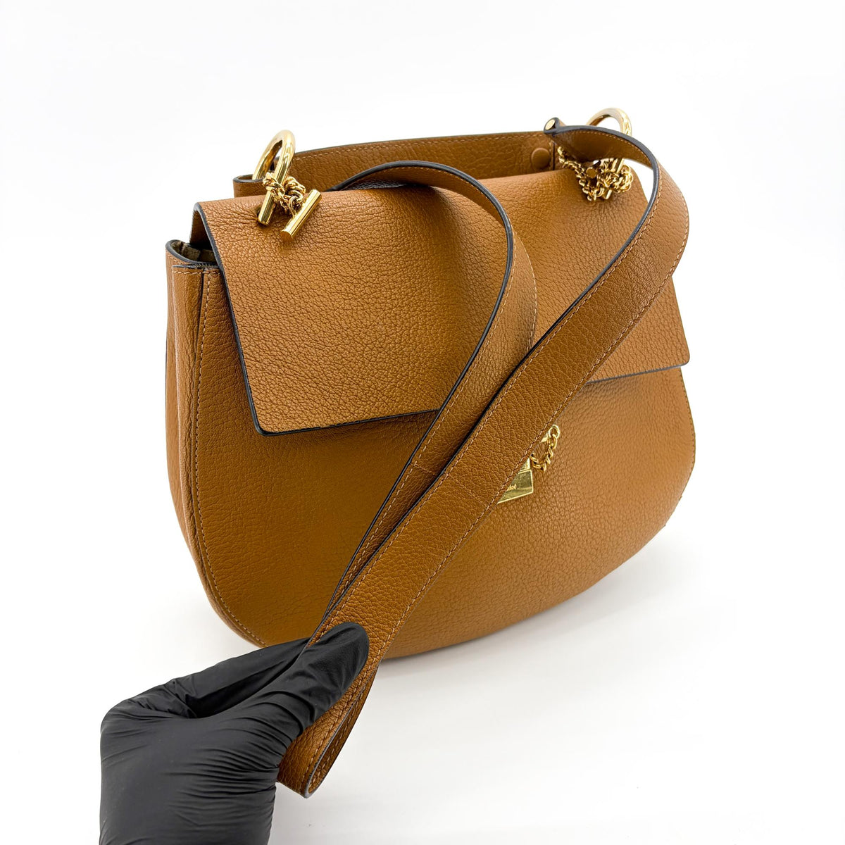 Chloe Drew Leather Brown Leather Crossbody Bag Bag (Pre-Owned)
