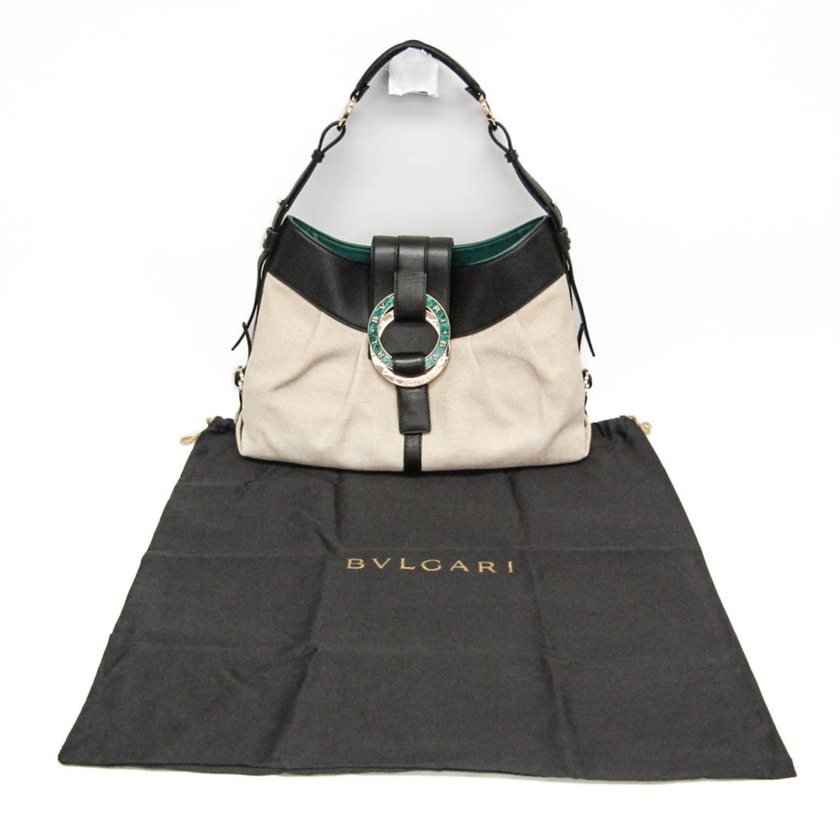 Bvlgari Chandra Canvas Beige Canvas Shoulder Bag Bag (Pre-Owned)