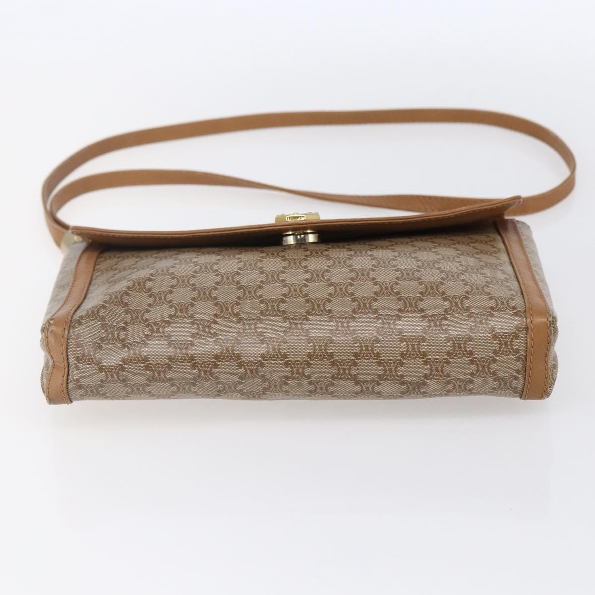Celine Vintage Macadam Canvas And Leather Beige Canvas Shoulder Bag Bag (Pre-Owned)