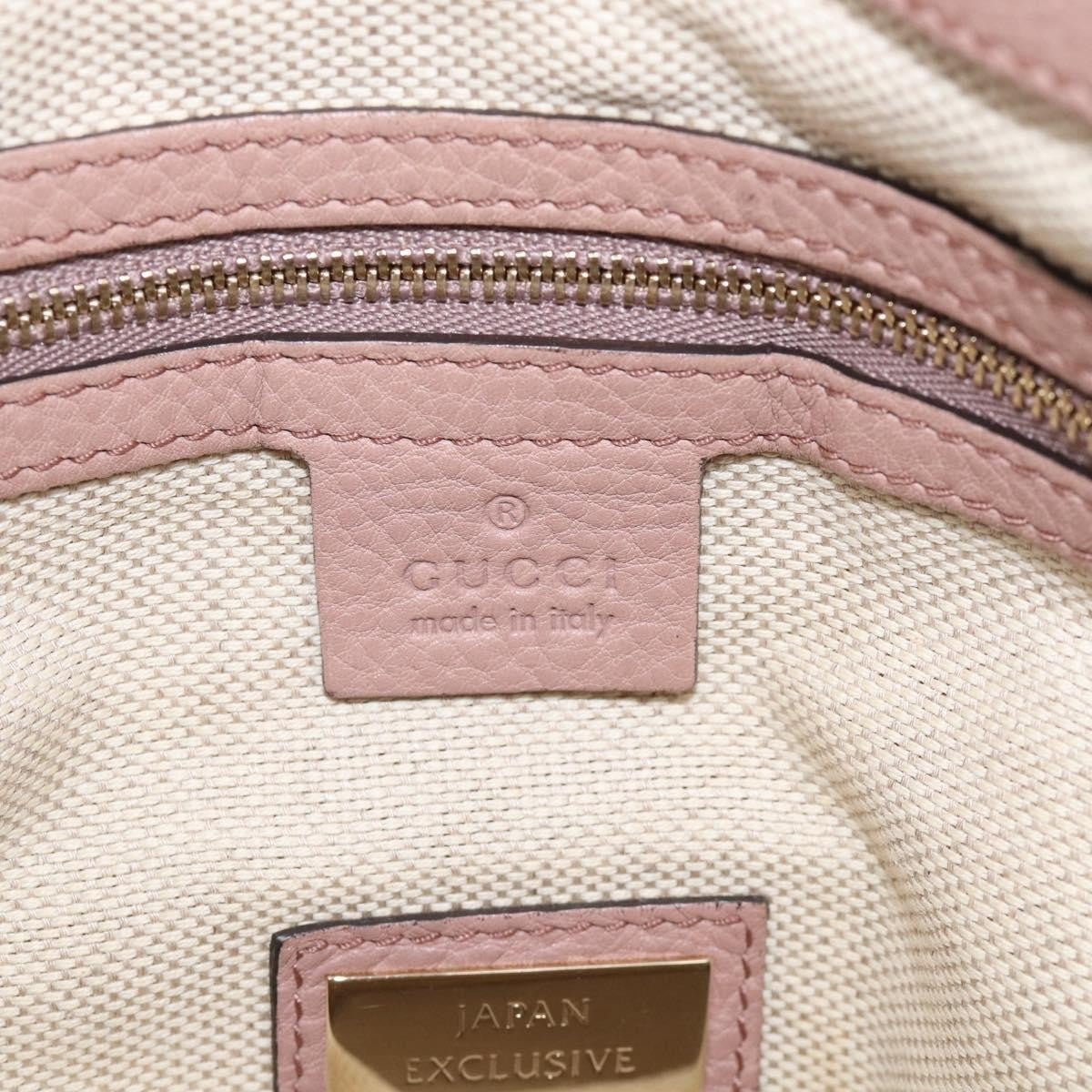 Gucci Soho Convertible Soft Top Handle Leather Pink Leather Handbag (Pre-Owned)
