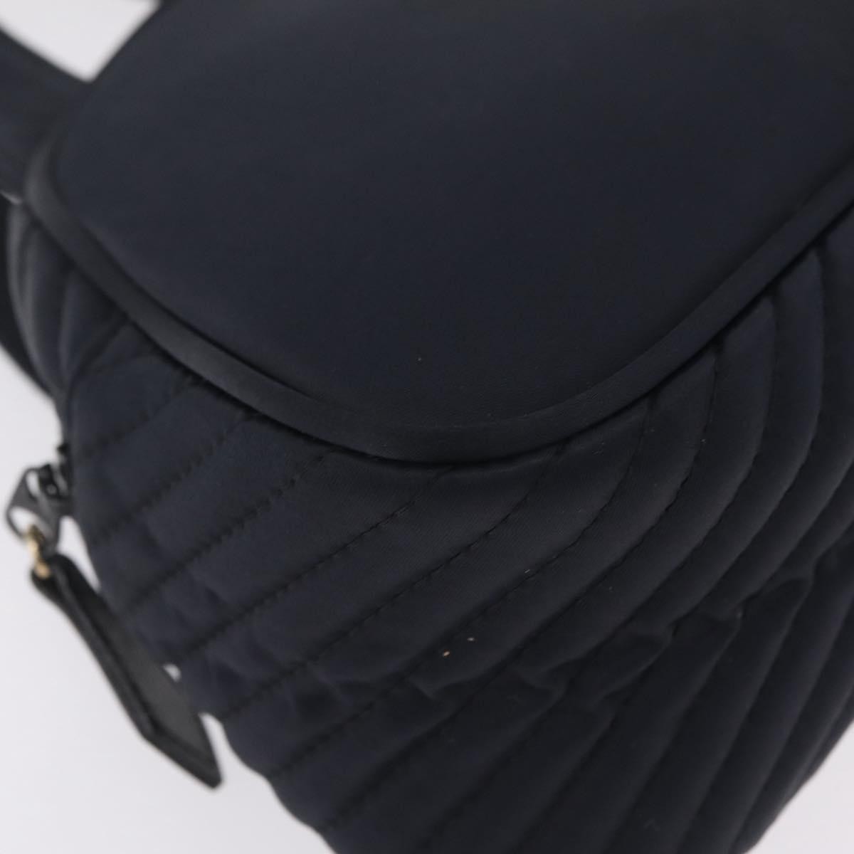 Saint Laurent Vintage Quilted Top Handle Bag Nylon Navy Nylon Handbag (Pre-Owned)