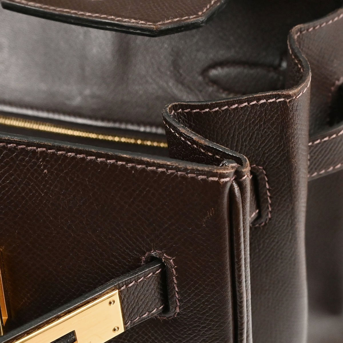 Hermes Birkin Brown Courchevel With Gold Hardware Brown Leather Handbag (Pre-Owned)