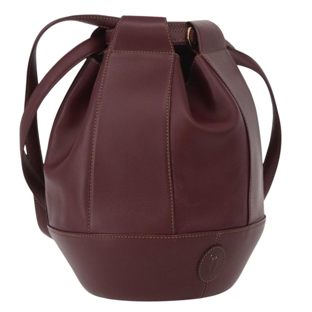 Cartier Must De Cartier Leather Burgundy Leather Shoulder Bag Bag (Pre-Owned)