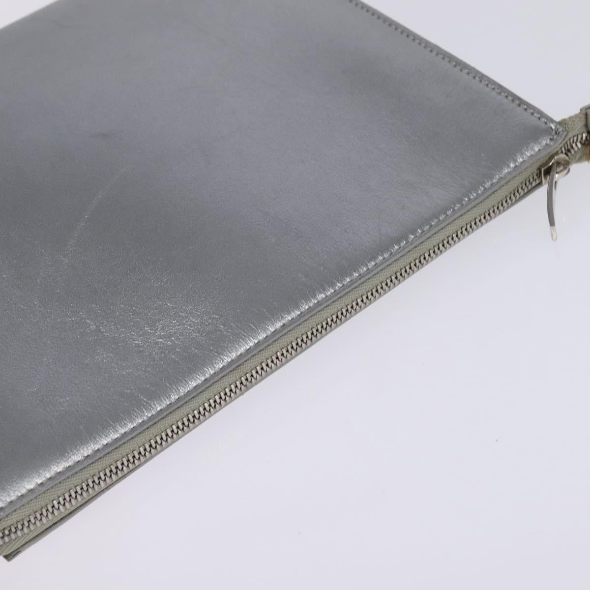 Salvatore Ferragamo Gancini Leather Silver Leather Shoulder Bag Bag (Pre-Owned)