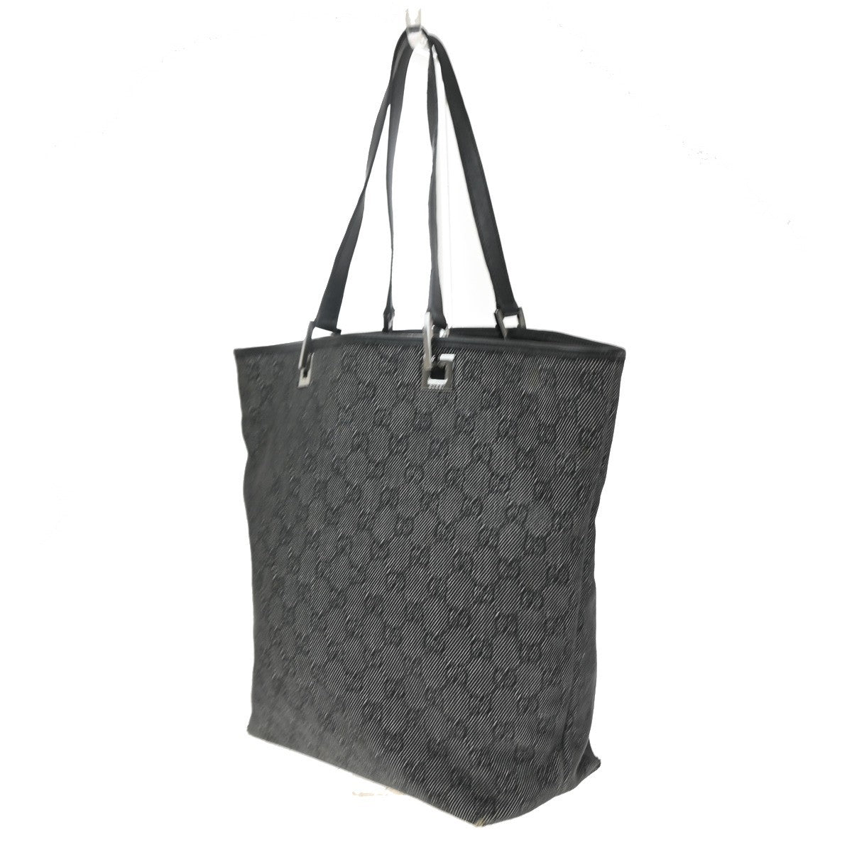 Gucci Vertical Tote Gg Canvas Black Canvas Tote Bag Bag (Pre-Owned)