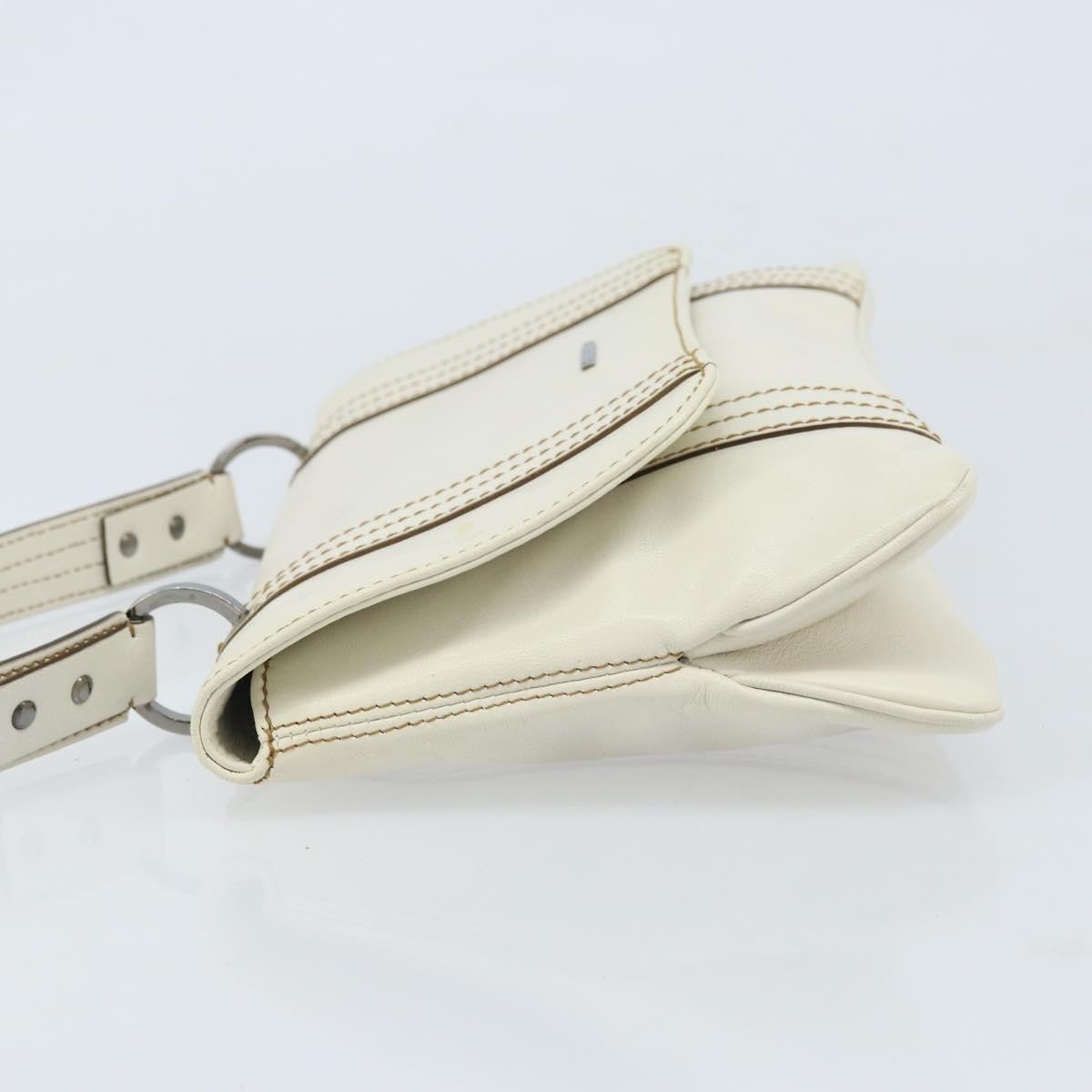 Gucci Vintage Leather White Leather Handbag (Pre-Owned)