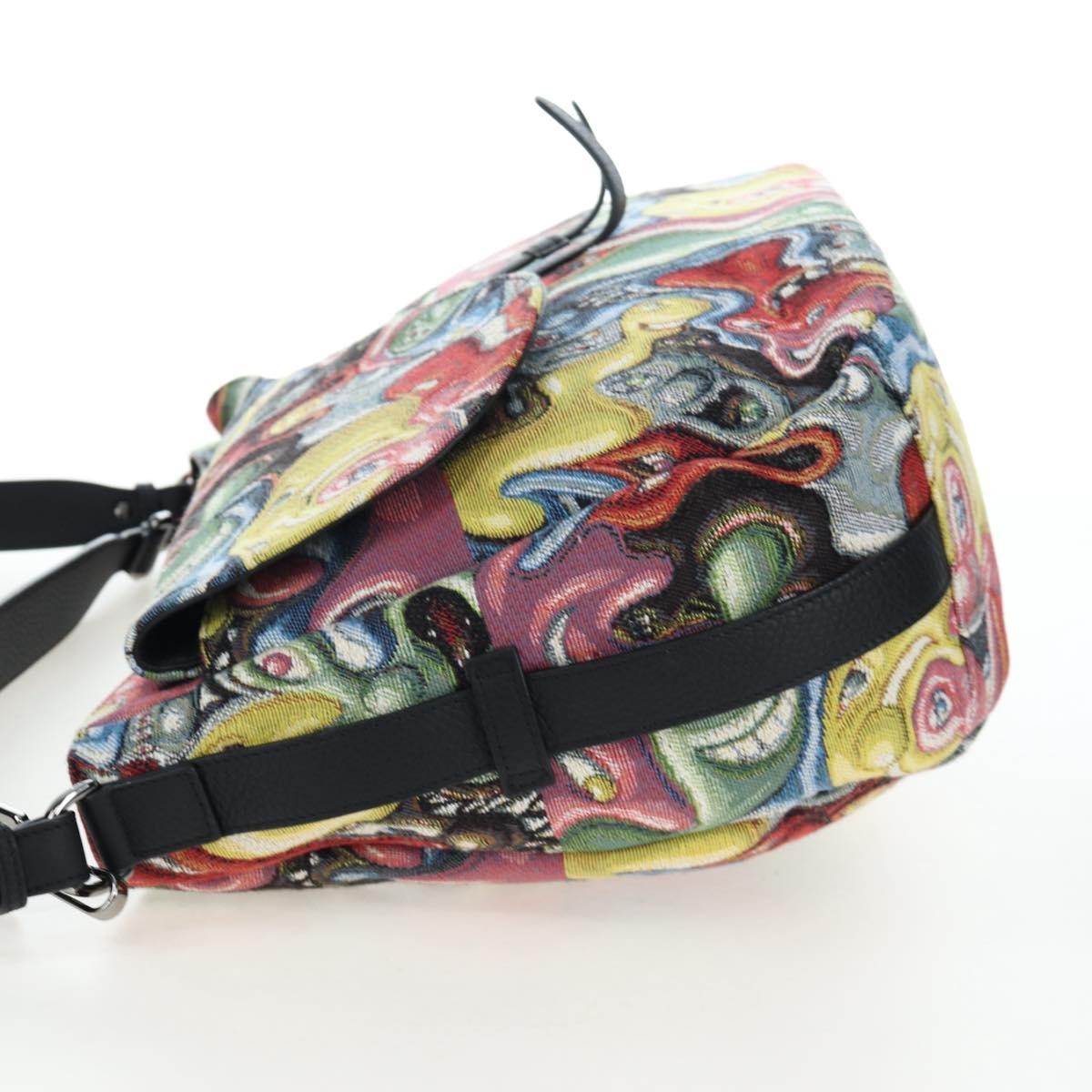 Christian Dior Kenny Scharf Saddle Soft Jacquard Printed Canvas Multicolour Canvas Handbag (Pre-Owned)
