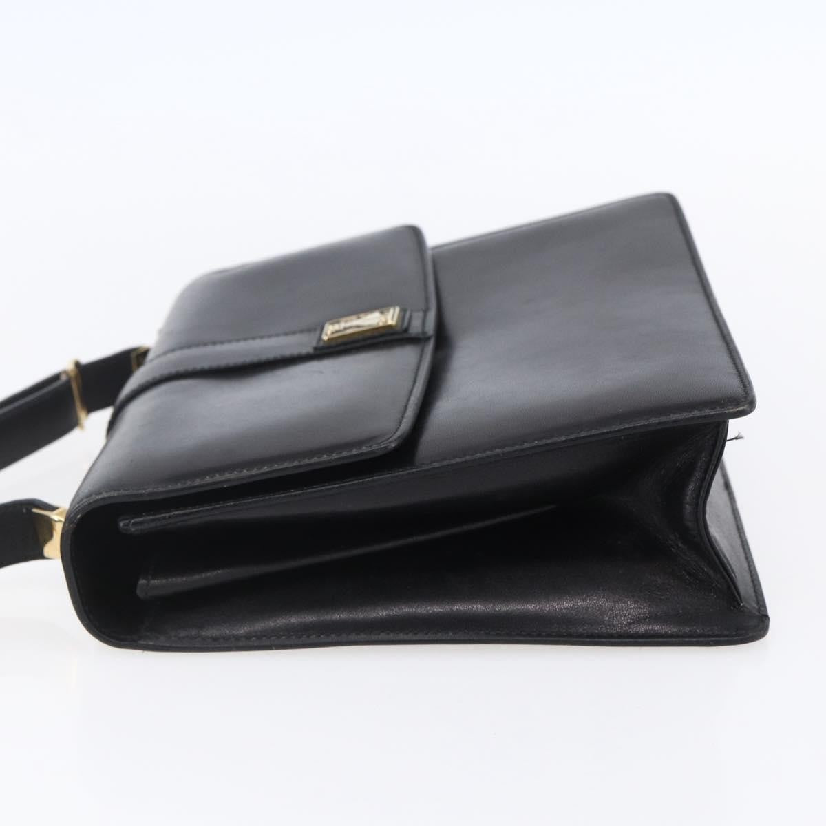 Burberry Nova Check Shoulder Bag Leather Black Leather Shoulder Bag Bag (Pre-Owned)