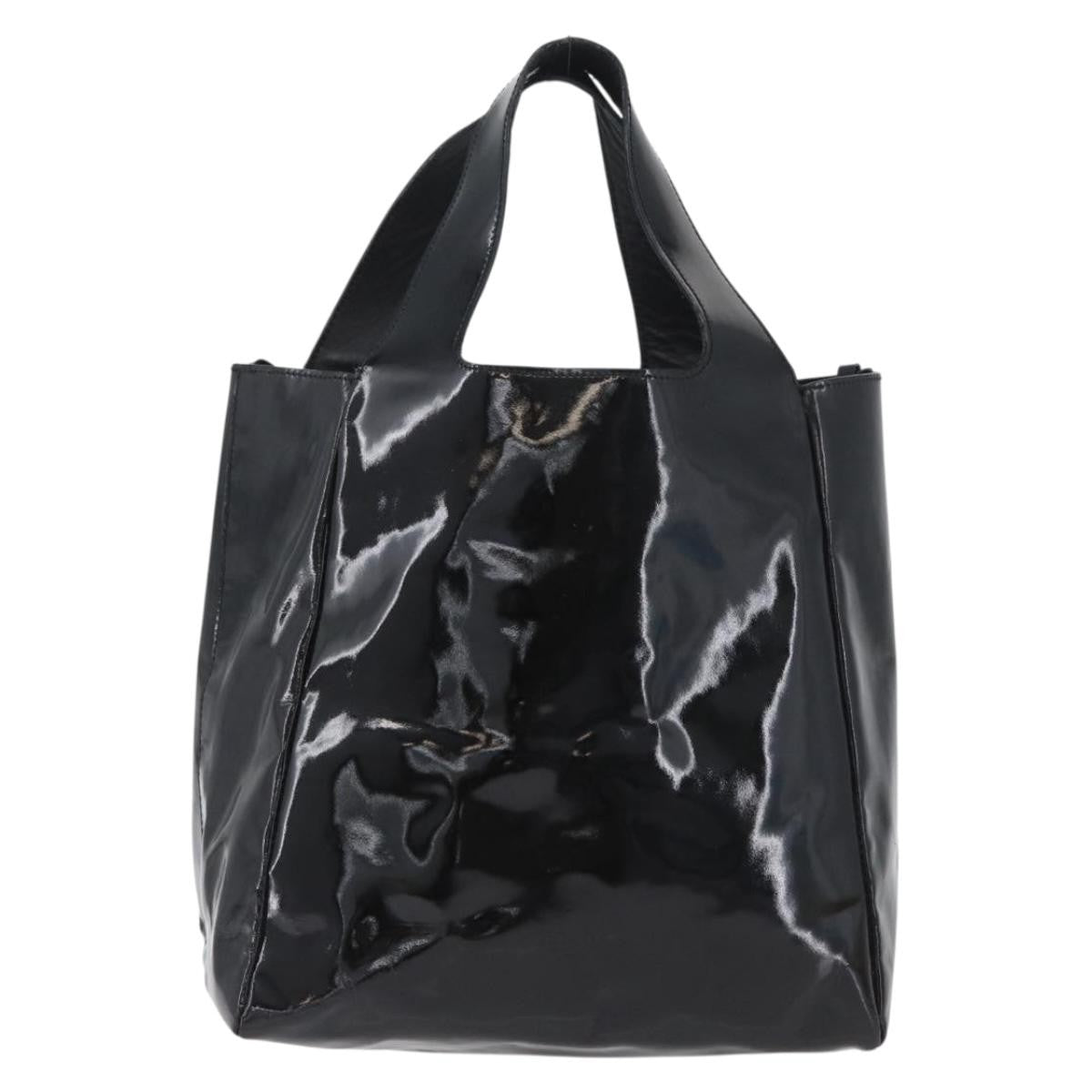 Prada Vintage Patent Leather Black Patent_Leather Handbag (Pre-Owned)