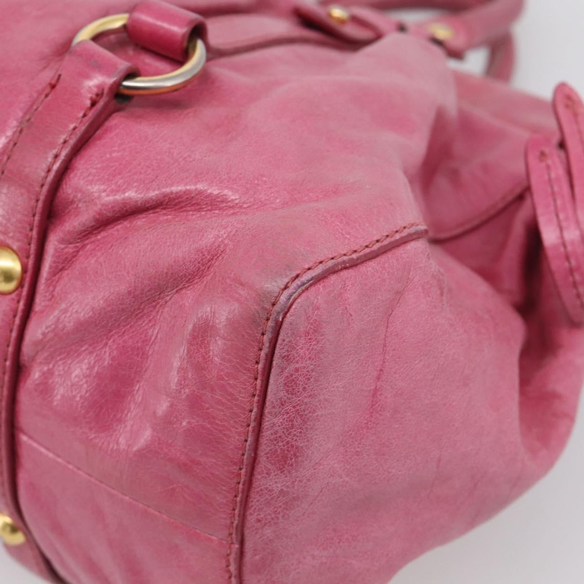 Miu Miu Vitello Lux Leather Pink Leather Handbag (Pre-Owned)