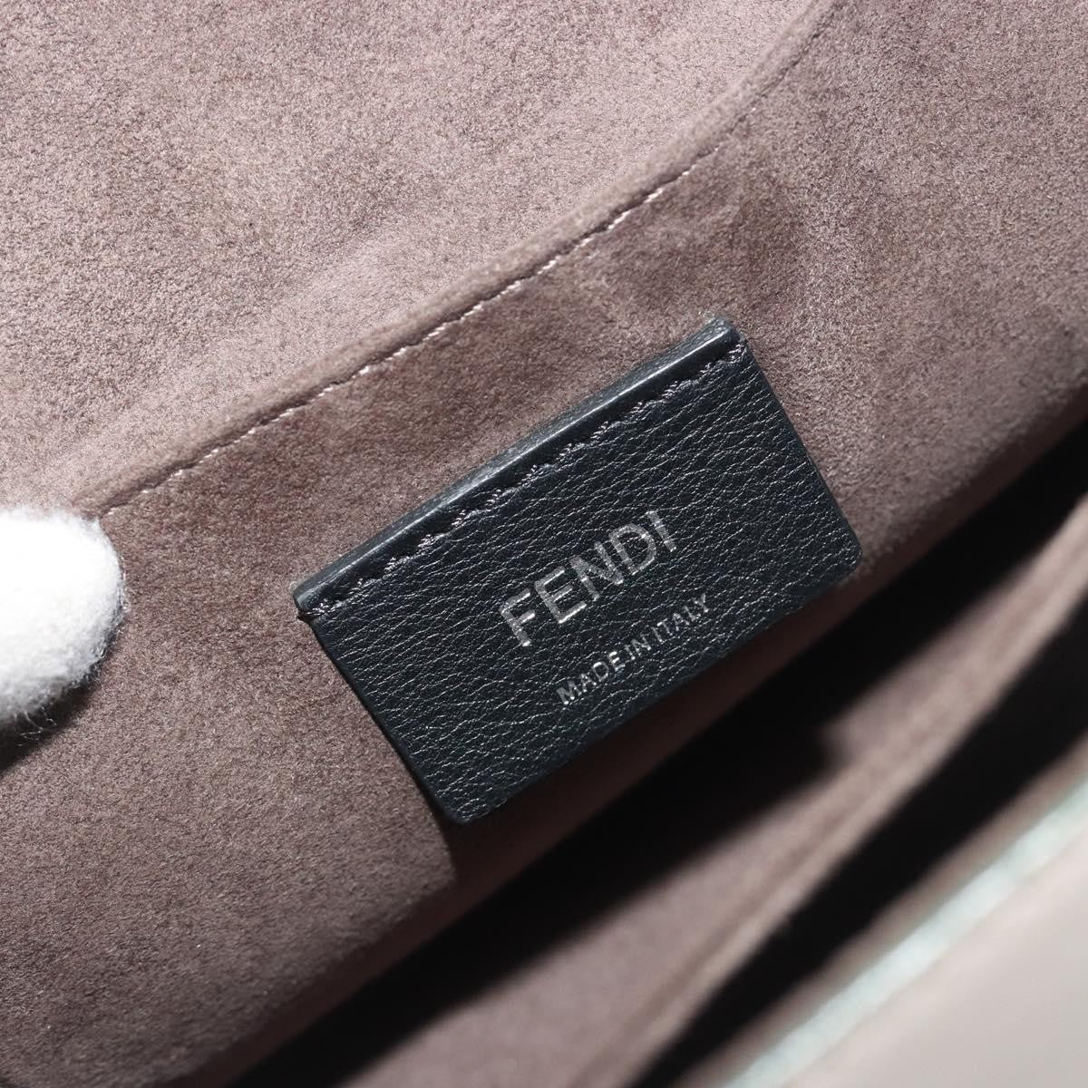 Fendi Kan I Leather Gray Leather Shoulder Bag Bag (Pre-Owned)