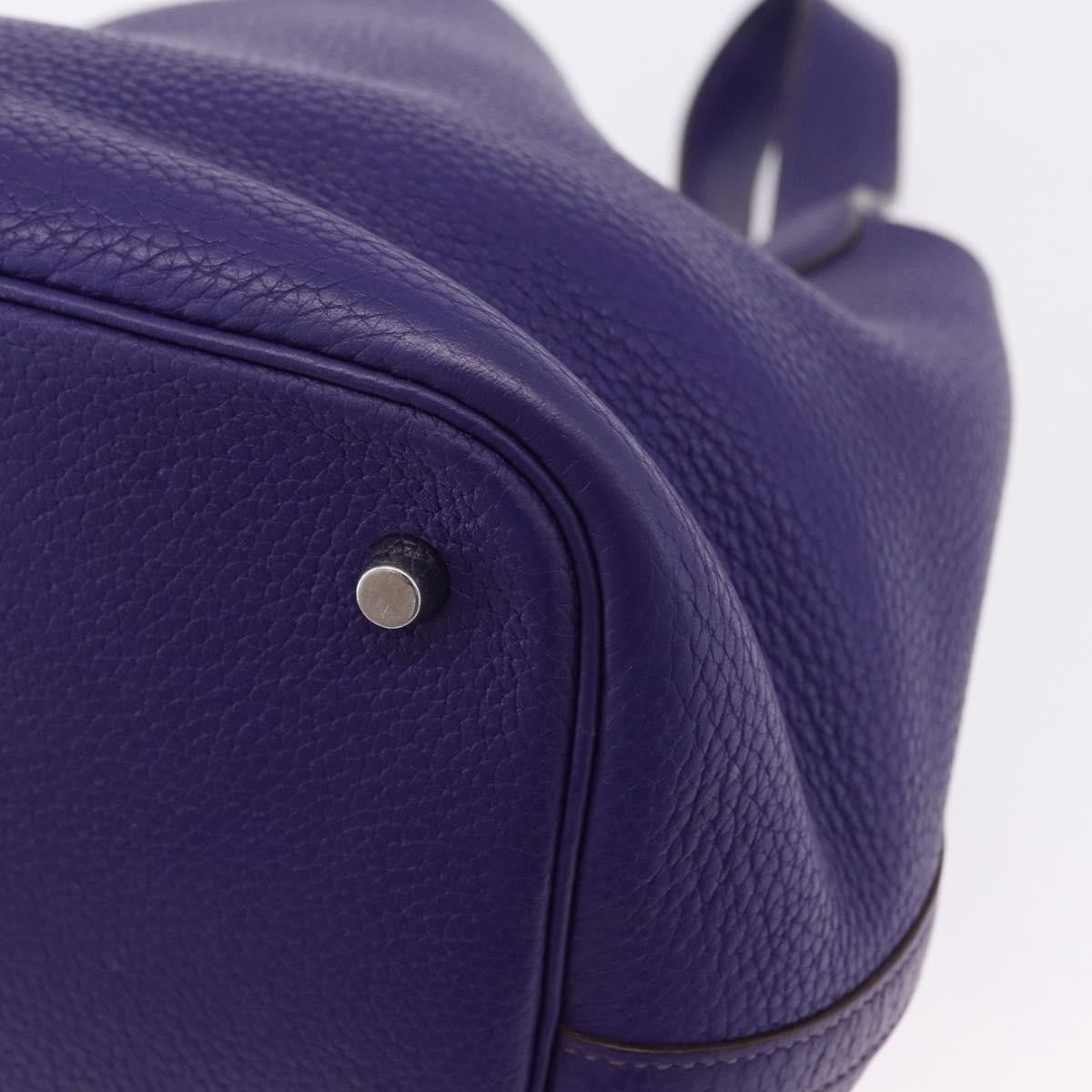 Hermes Picotin Lock Clemence Purple Leather Handbag (Pre-Owned)