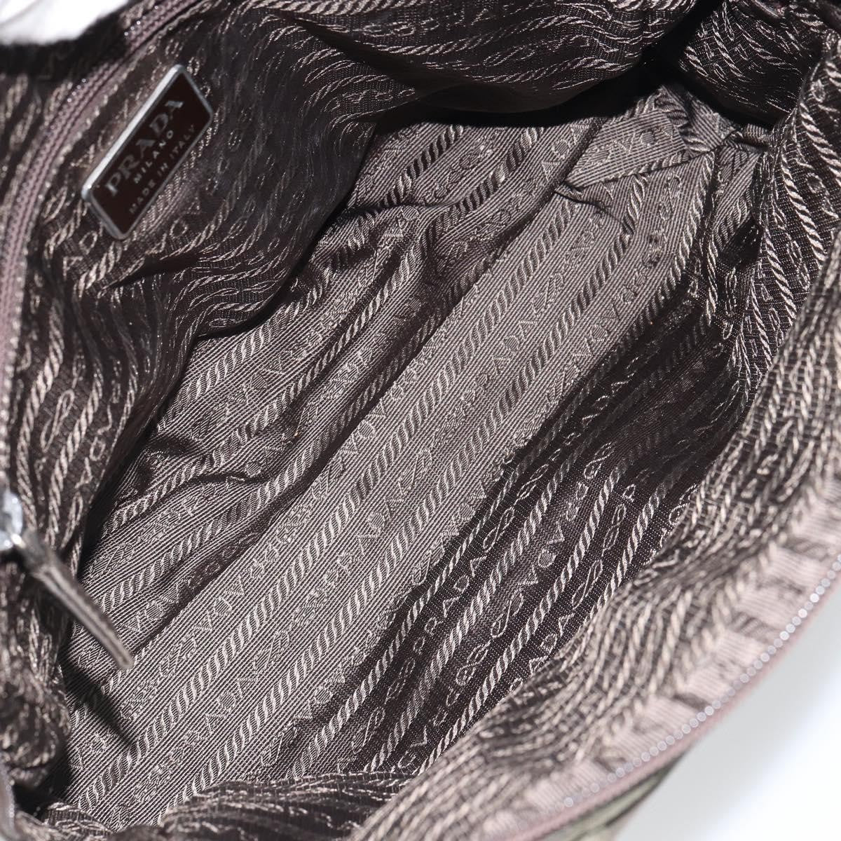 Prada Zip Around Tote Tessuto Khaki Nylon Handbag (Pre-Owned)