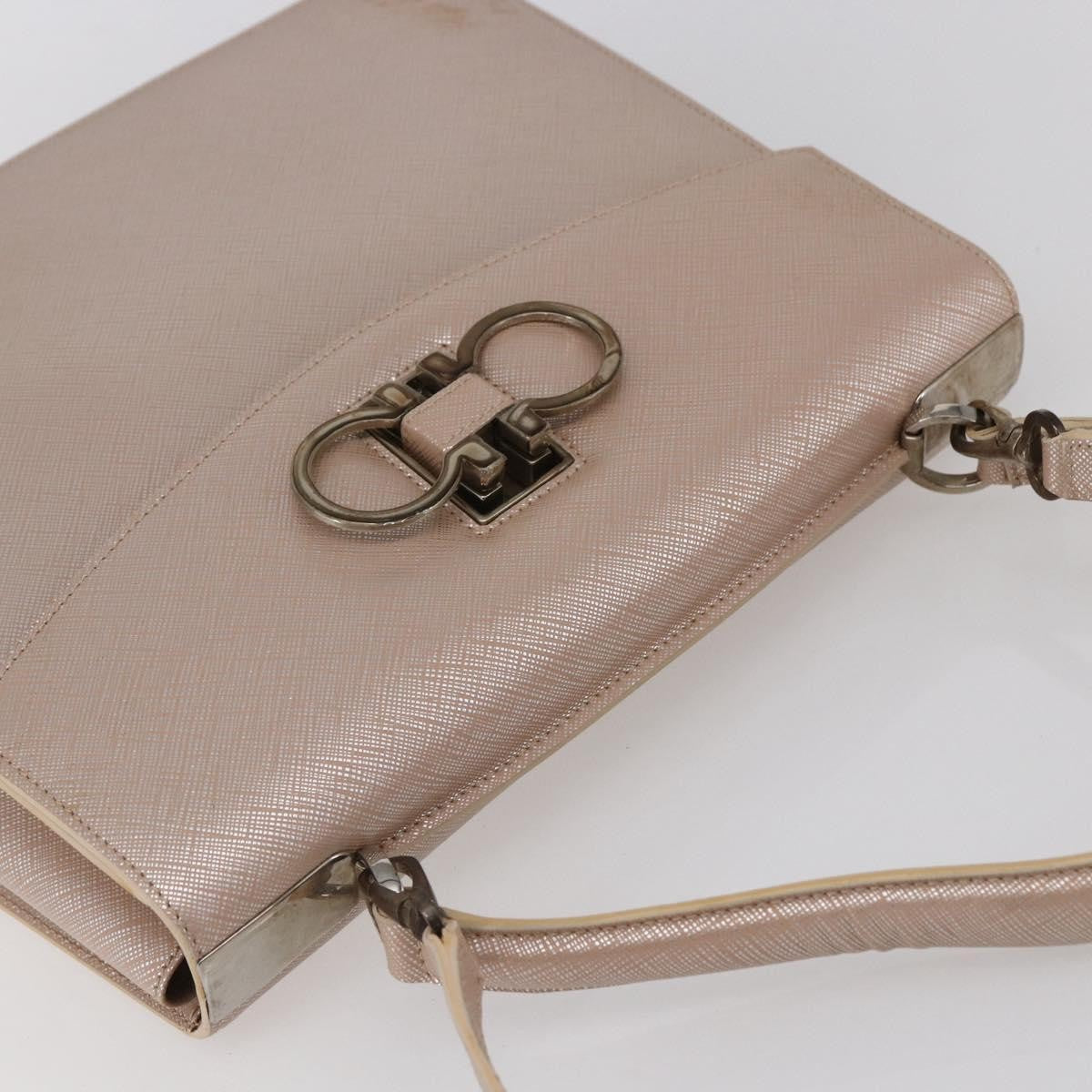 Salvatore Ferragamo Gancini Leather Pink Leather Handbag (Pre-Owned)