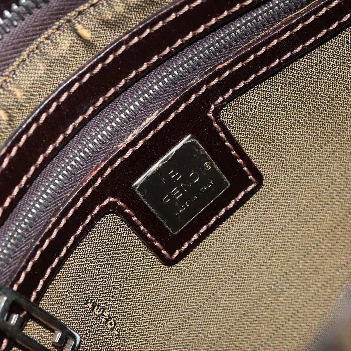 Fendi Vintage Shoulderbag Canvas Brown Canvas Shoulder Bag Bag (Pre-Owned)