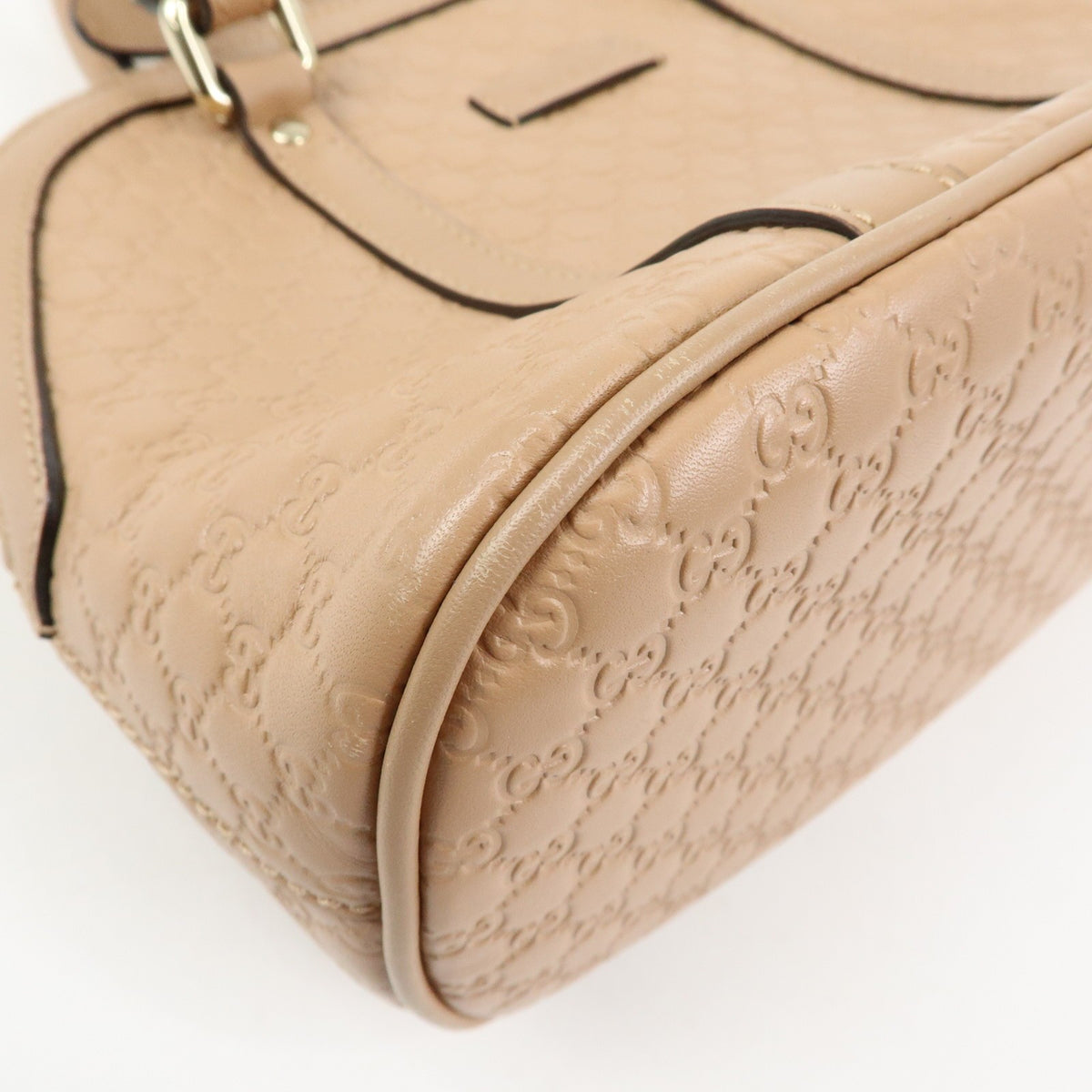 Gucci Convertible Dome Satchel Microguccissima Leather Beige Leather Handbag (Pre-Owned)