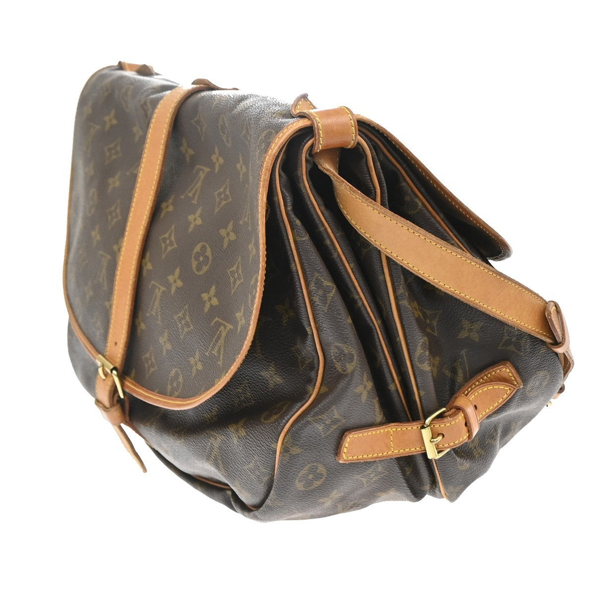 Louis Vuitton Saumur Monogram Brown Canvas Shoulder Bag Bag (Pre-Owned)