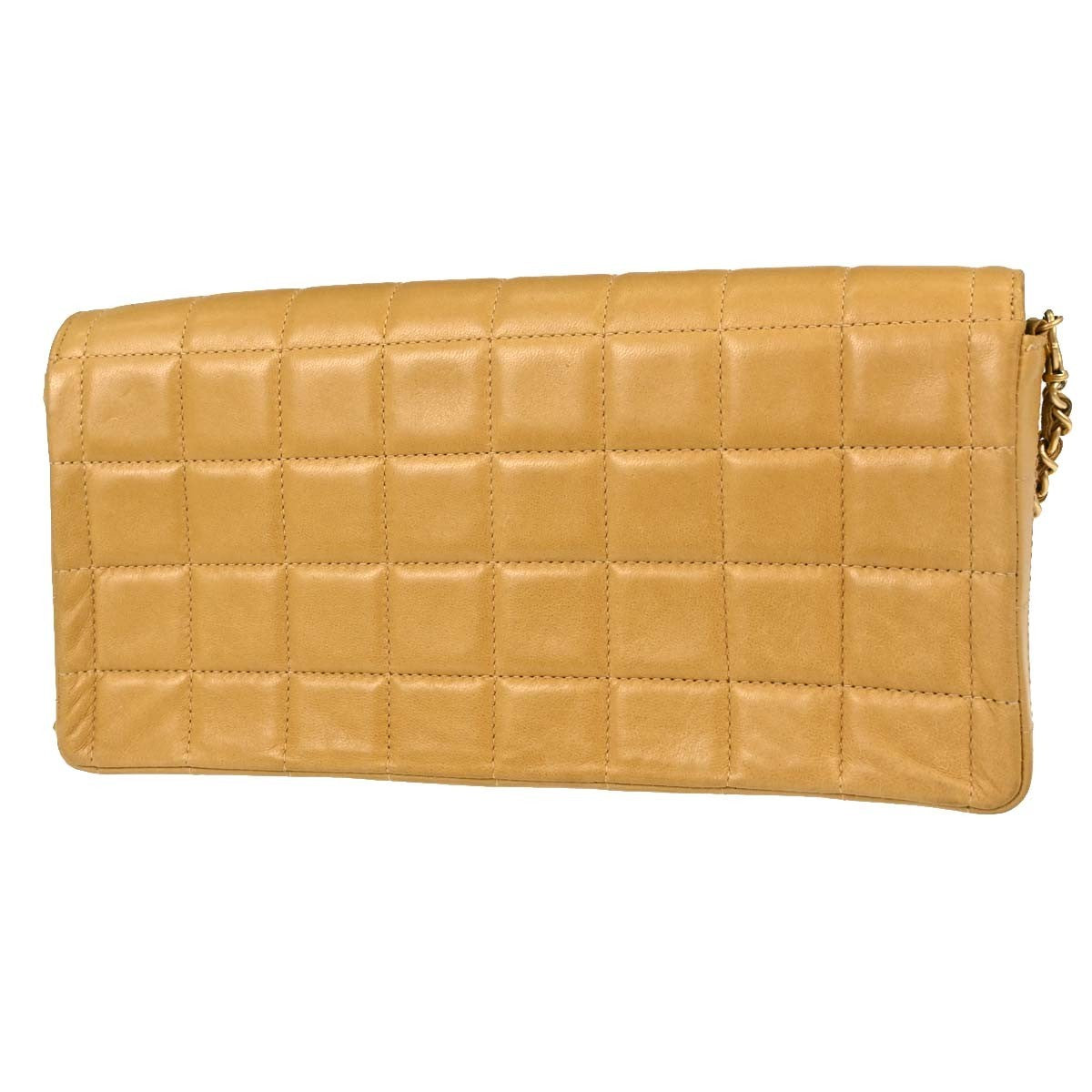 Chanel Chocolate Bar Flap Quilted Lambskin Beige Leather Shoulder Bag Bag (Pre-Owned)