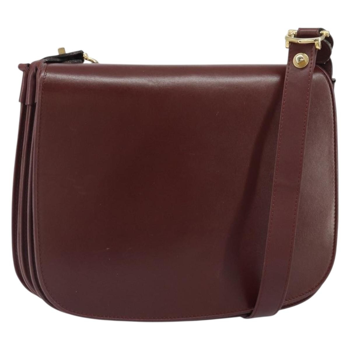Cartier Must De Cartier Leather Burgundy Leather Shoulder Bag Bag (Pre-Owned)