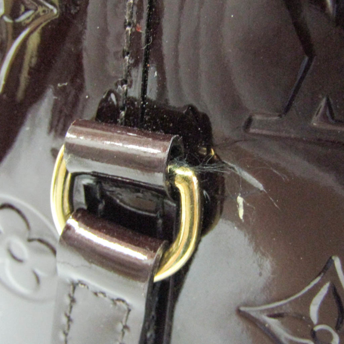 Louis Vuitton Avalon Monogram Vernis Burgundy Patent_Leather Handbag (Pre-Owned)