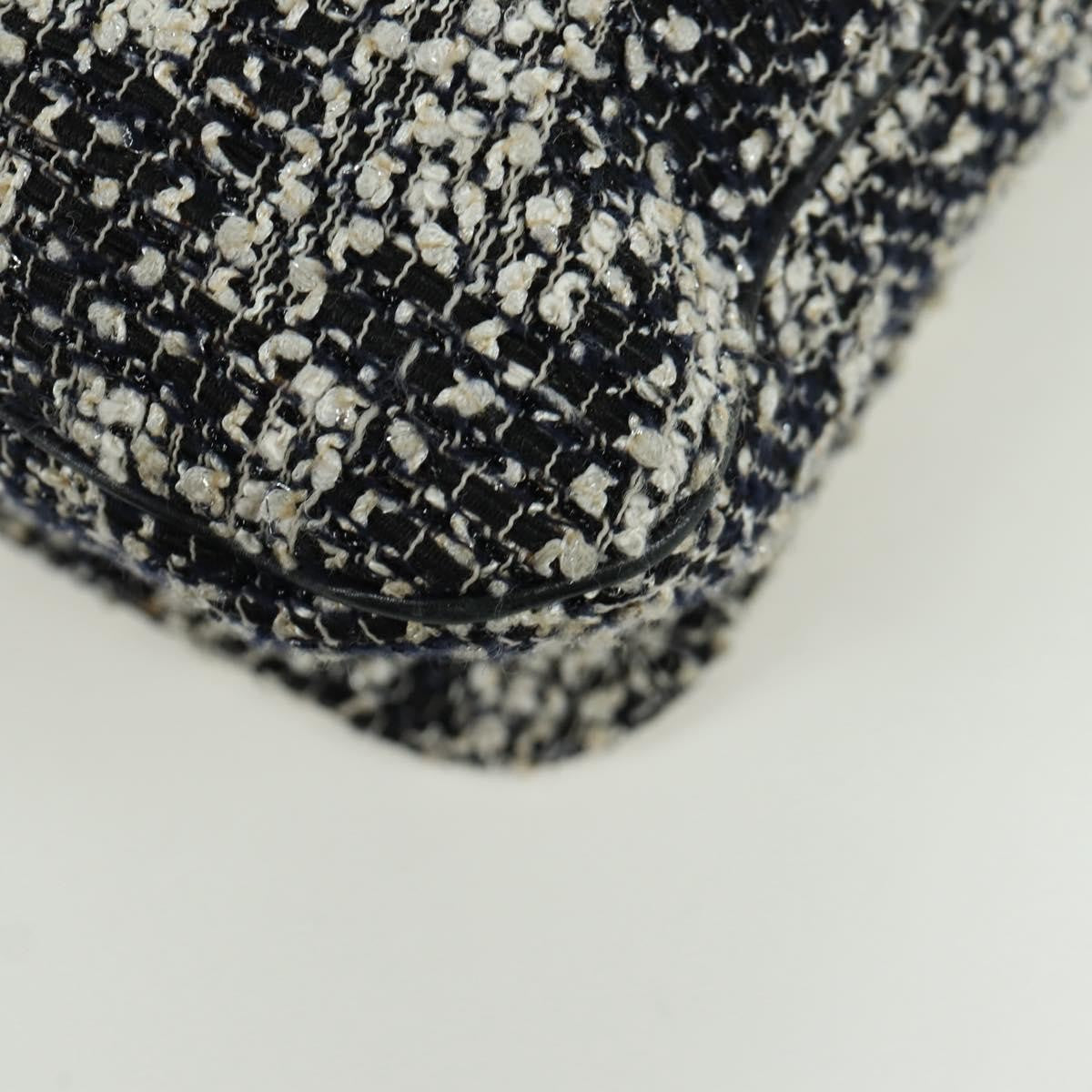 Chanel Camellia Messenger Tweed Black Tweed Shoulder Bag Bag (Pre-Owned)