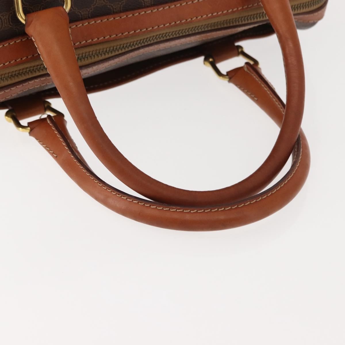 Celine Vintage Macadam Canvas And Leather Brown Canvas Handbag (Pre-Owned)