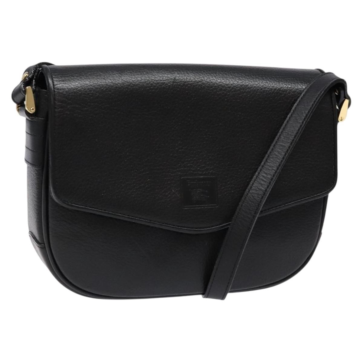 Burberry Flap Shoulder Leather Black Leather Shoulder Bag Bag (Pre-Owned)