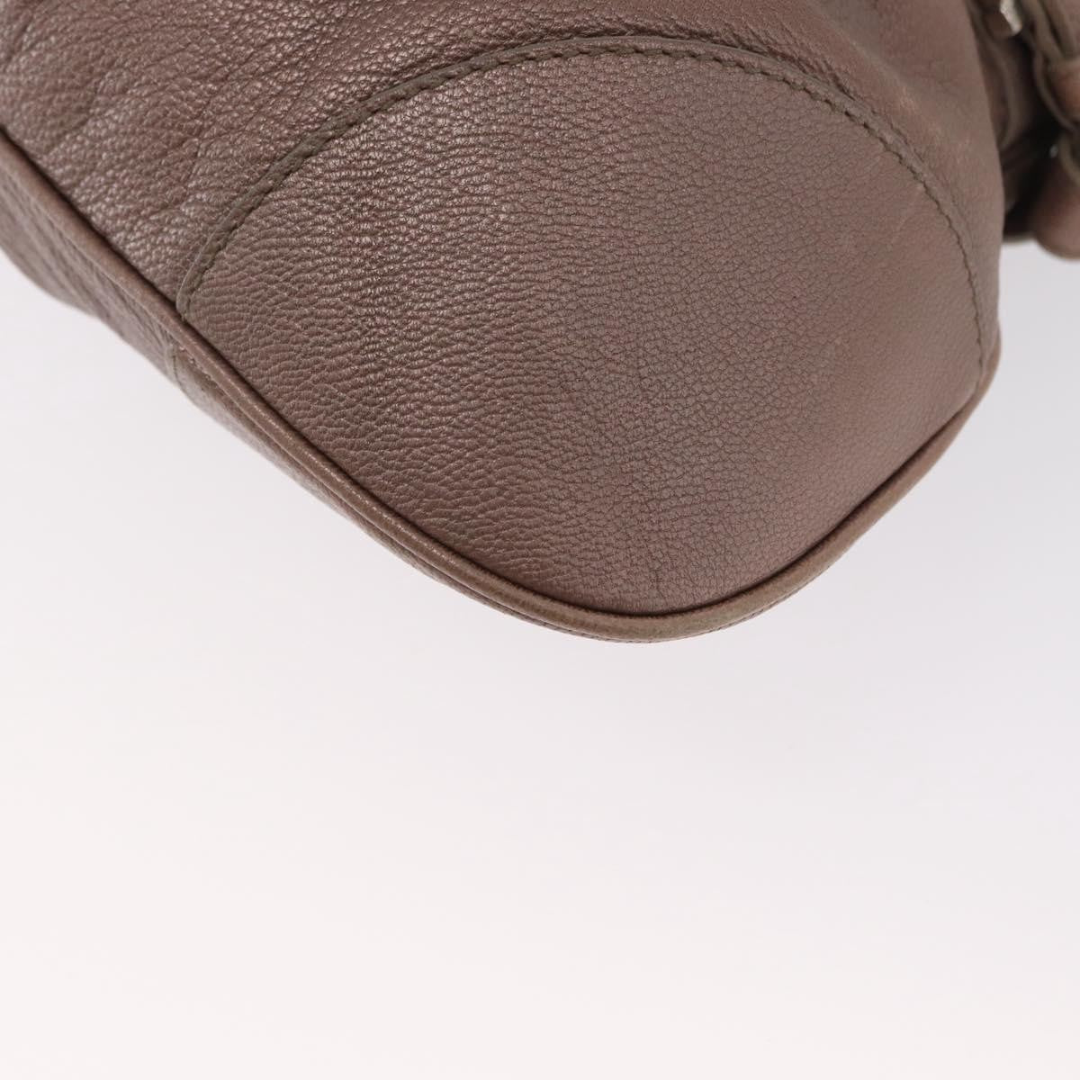 Salvatore Ferragamo Gancini Leather Beige Leather Handbag (Pre-Owned)