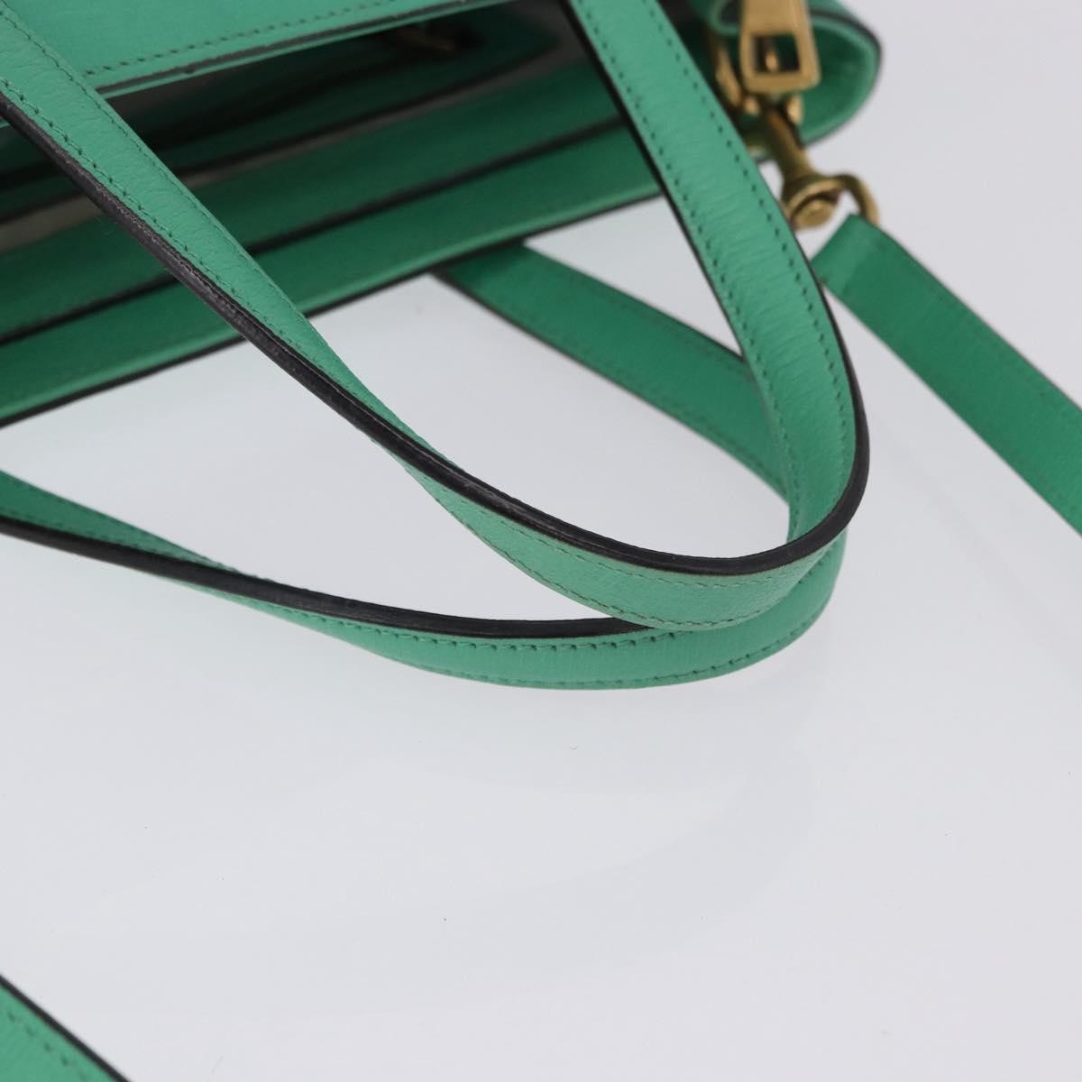 Gucci Bright Bit Convertible Leather Green Leather Tote Bag Bag (Pre-Owned)
