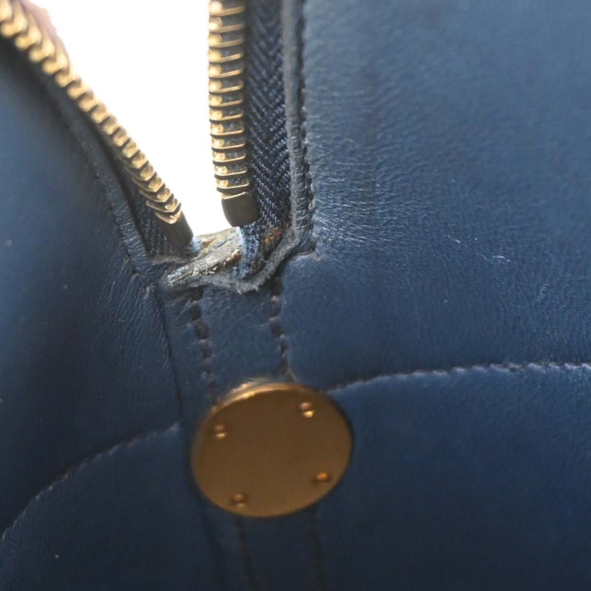 Hermes Bolide Ardenne Blue Leather Handbag (Pre-Owned)