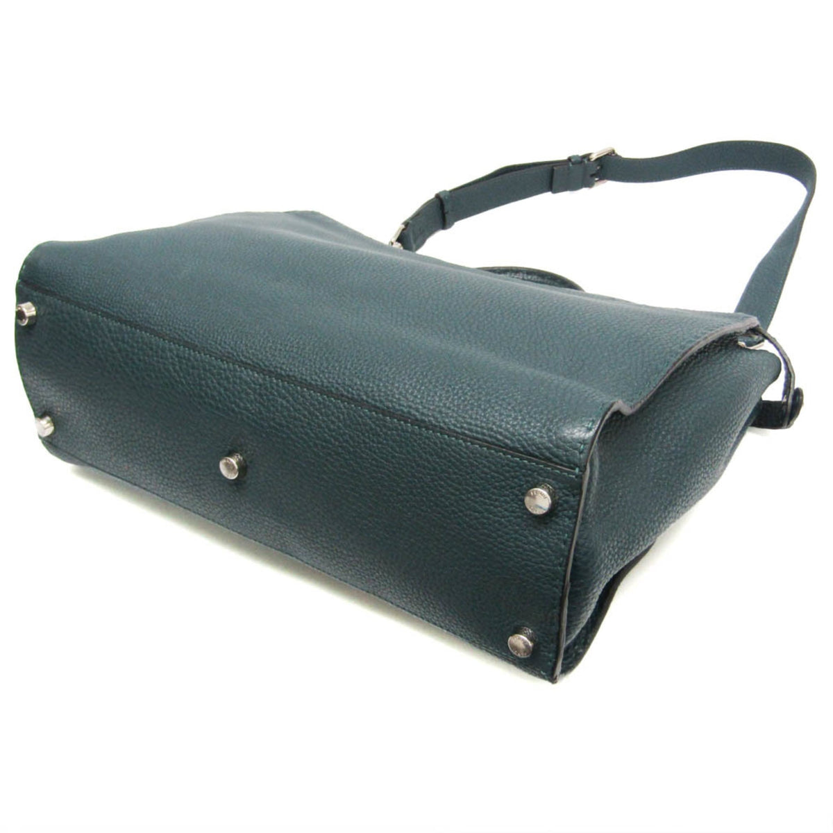 Fendi Monster Selleria Peekaboo Leather Green Leather Handbag (Pre-Owned)