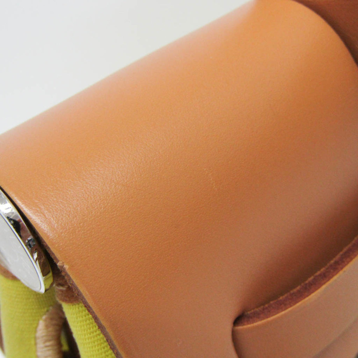 Hermes Herbag Zip Verso Leather And Toile Yellow Canvas Handbag (Pre-Owned)