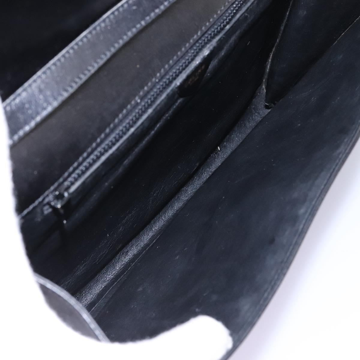 Celine Vintage Circle Logo Leather Black Leather Bag (Pre-Owned)