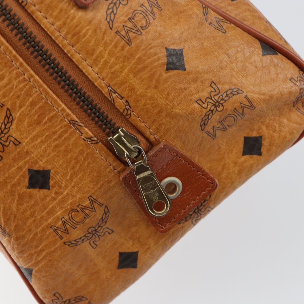 MCM Visetos Logogramme Leather Brown Leather Handbag (Pre-Owned)