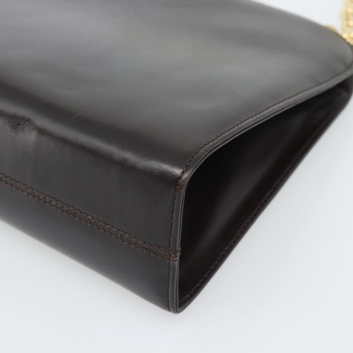 Salvatore Ferragamo Vintage Gancini Chain Leather Brown Leather Shoulder Bag Bag (Pre-Owned)
