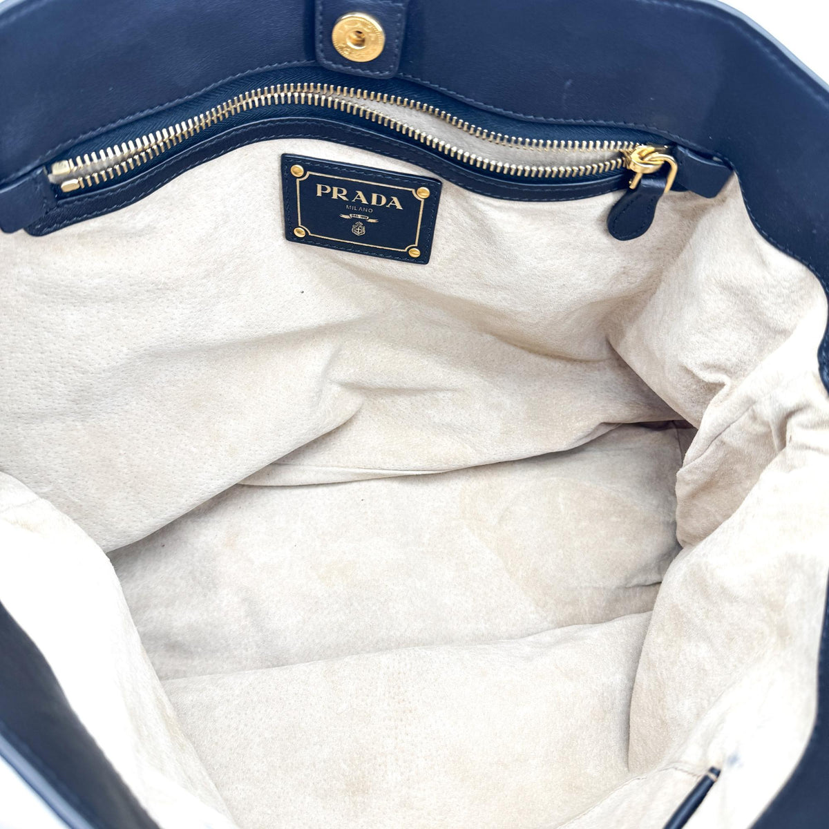 Prada Convertible Buckle Soft Calf Black Leather Tote Bag Bag (Pre-Owned)