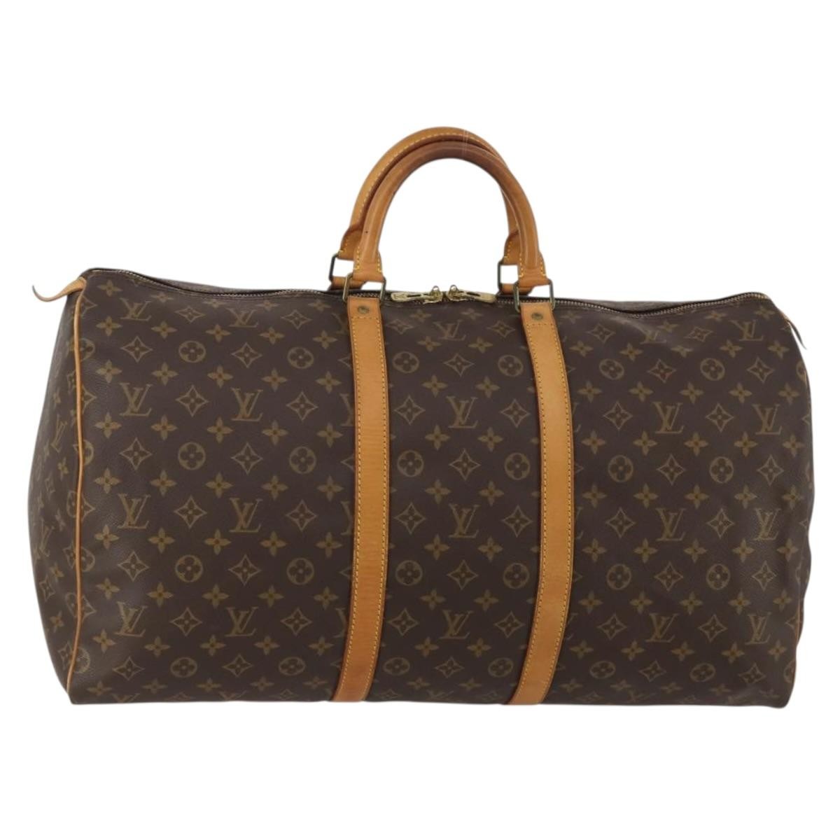 Louis Vuitton Keepall Monogram Brown Canvas Travel Bag Bag (Pre-Owned)