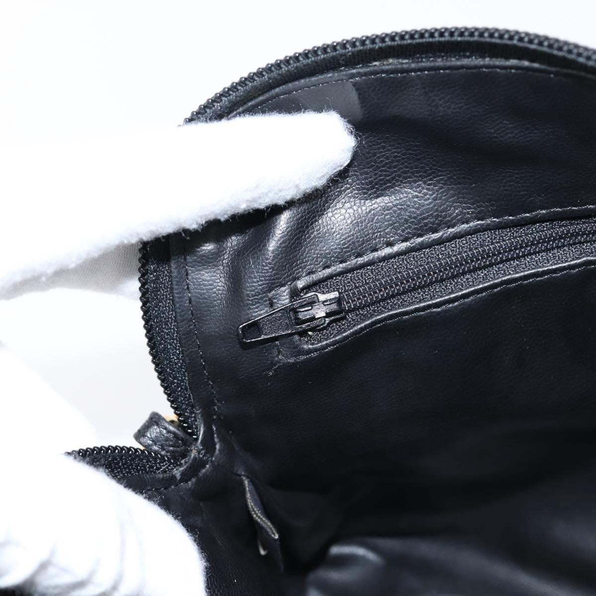 Bally Vintage Chain Quilted Leather Black Leather Shoulder Bag Bag (Pre-Owned)