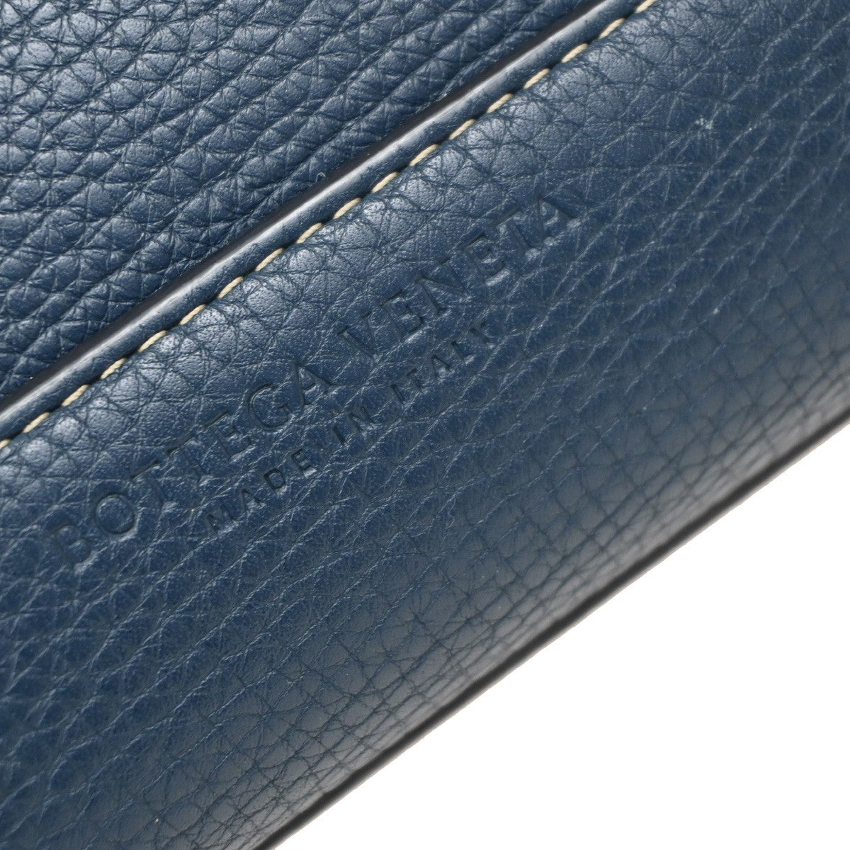 Bottega Veneta Arco Grainy Leather Navy Leather Tote Bag Bag (Pre-Owned)