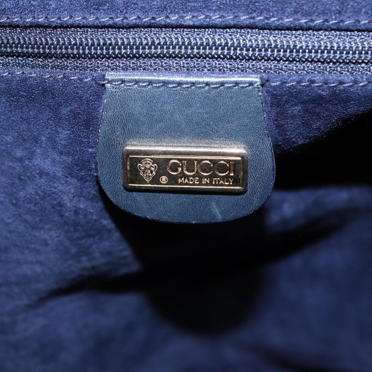 Gucci Vintage Leather Navy Leather Shoulder Bag Bag (Pre-Owned)